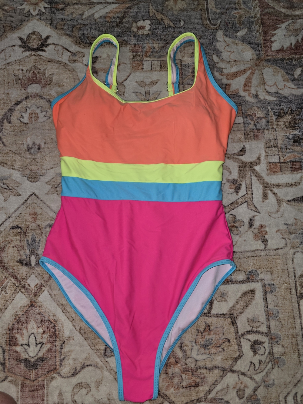 Neon Colorblock One-Piece Swimsuit